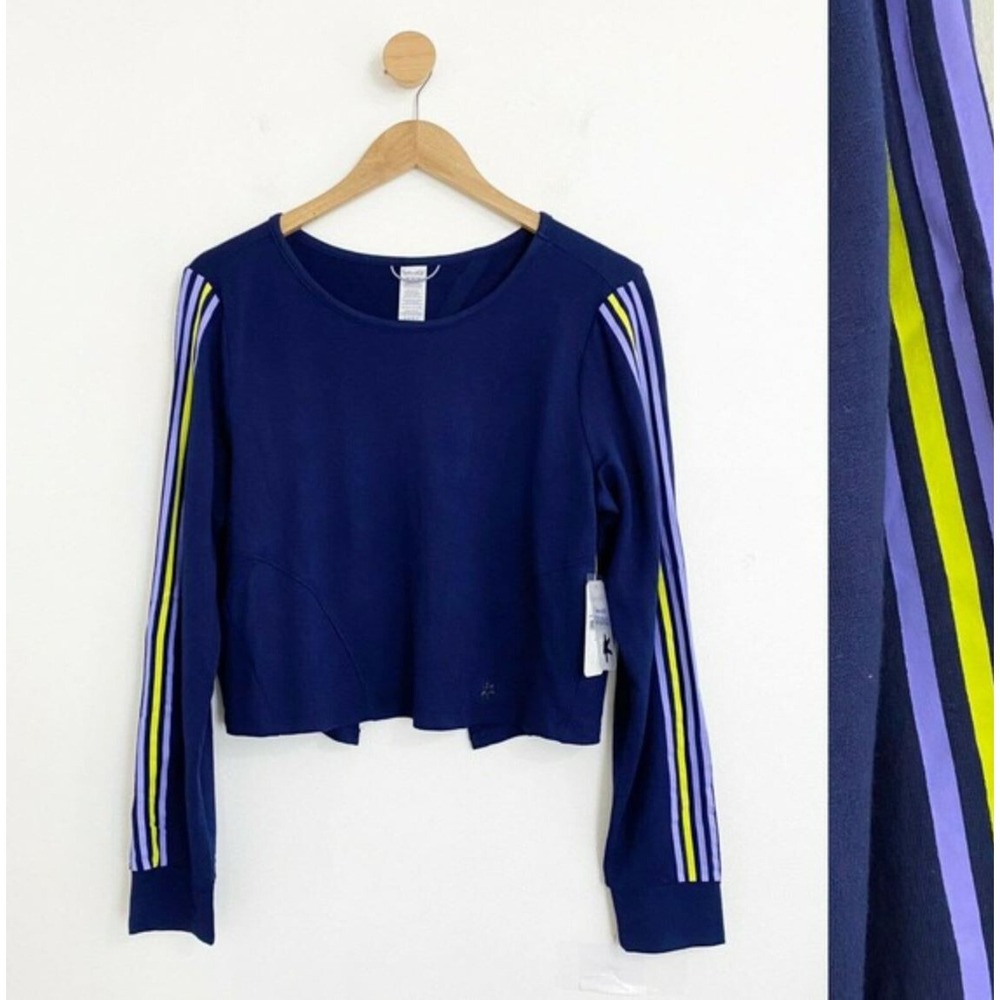 Splendid Studio Women Navy Activewear Sweatshirt Top RH8D889 BL1 Rayon Small